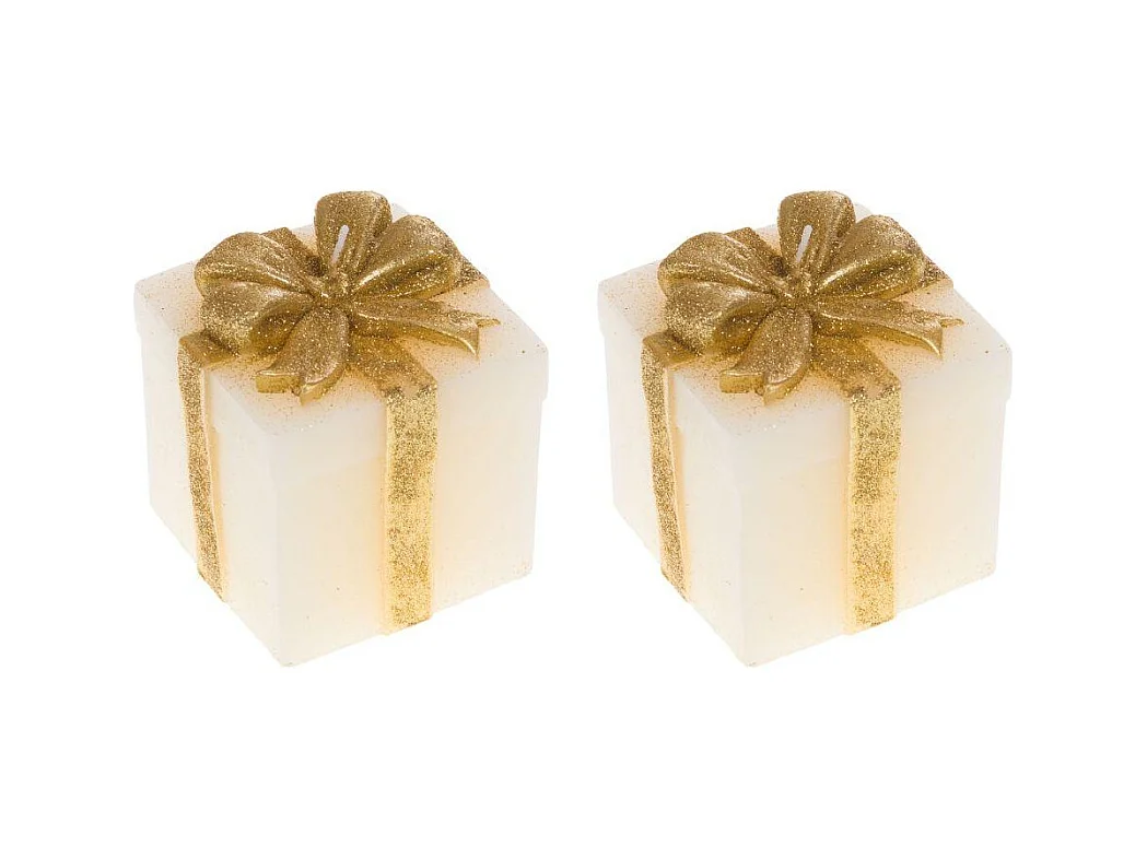 Bougie cadeau crème paillette (lot de 2)
