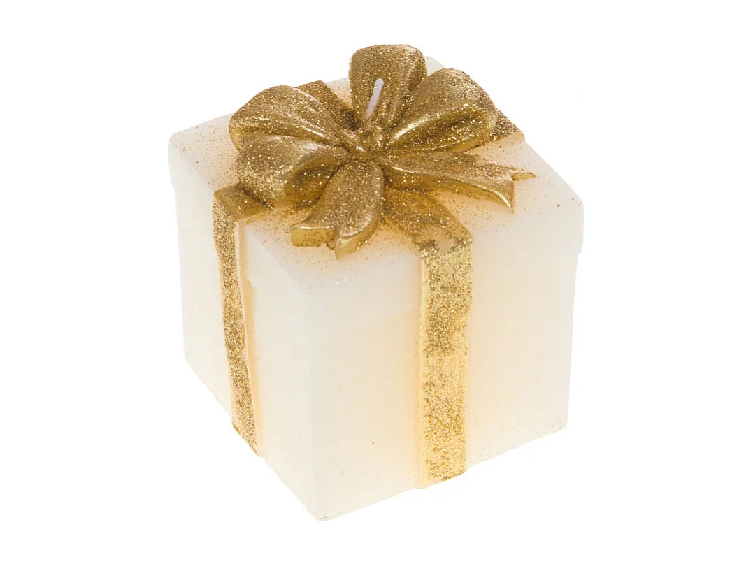 Bougie cadeau crème paillettes (lot de 2)