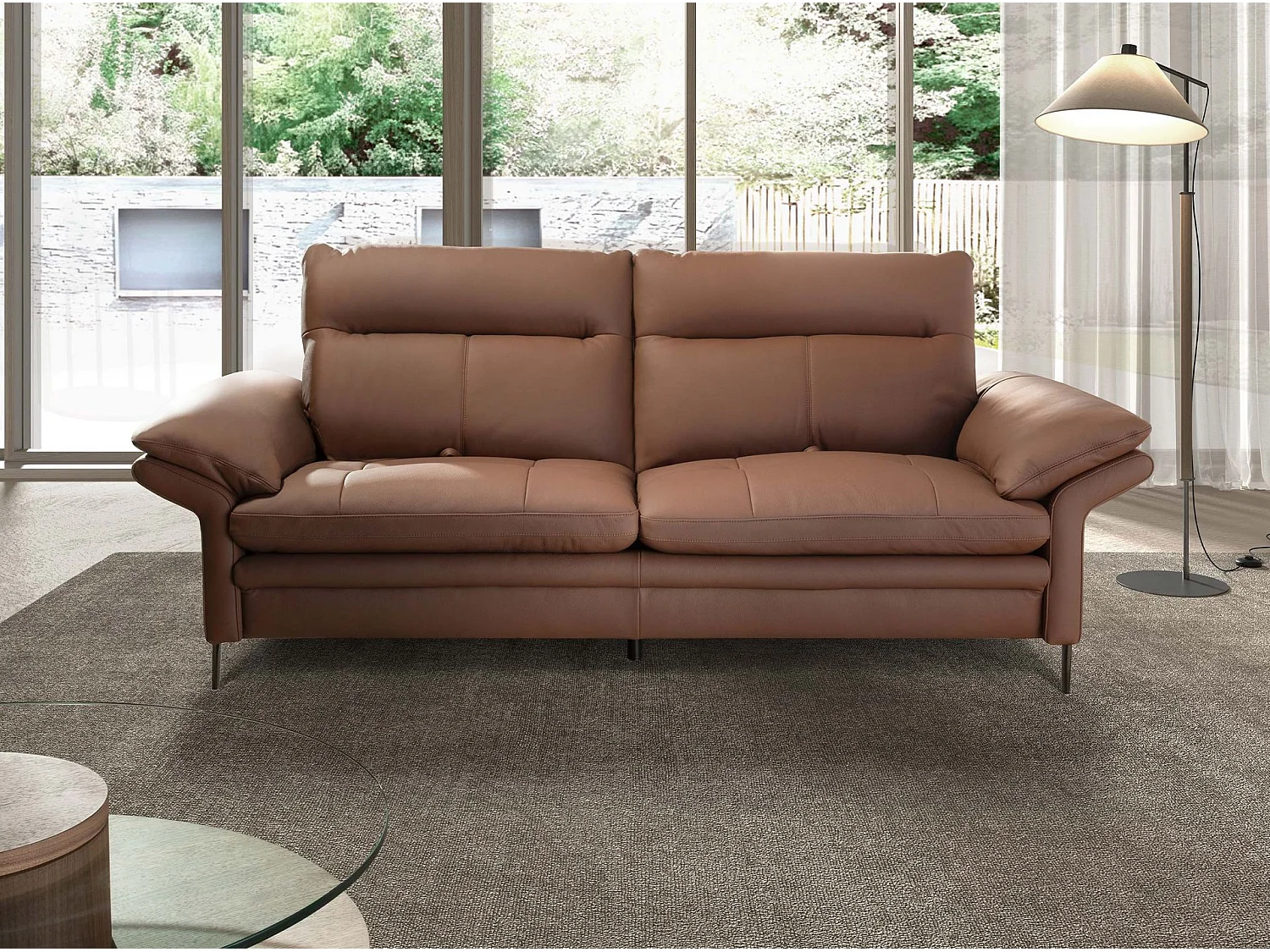 Bruin lederen 3-zitsbank 6241 ANGEL CERDA