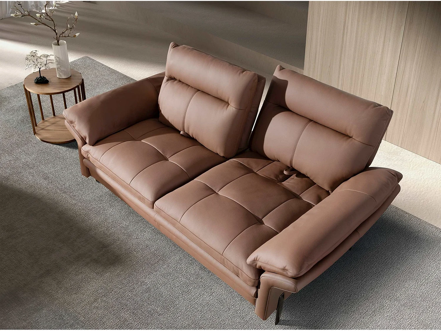 Bruin lederen 3-zitsbank 6241 ANGEL CERDA