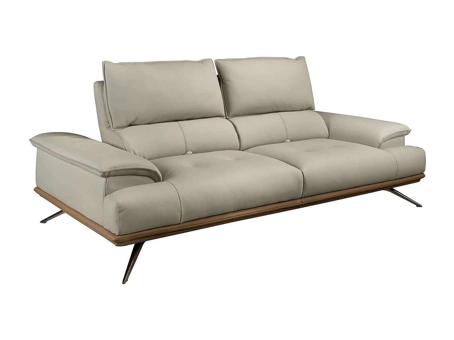 3-Sitzer-Sofa aus taupegrauem Leder 6247 ANGEL CERDA