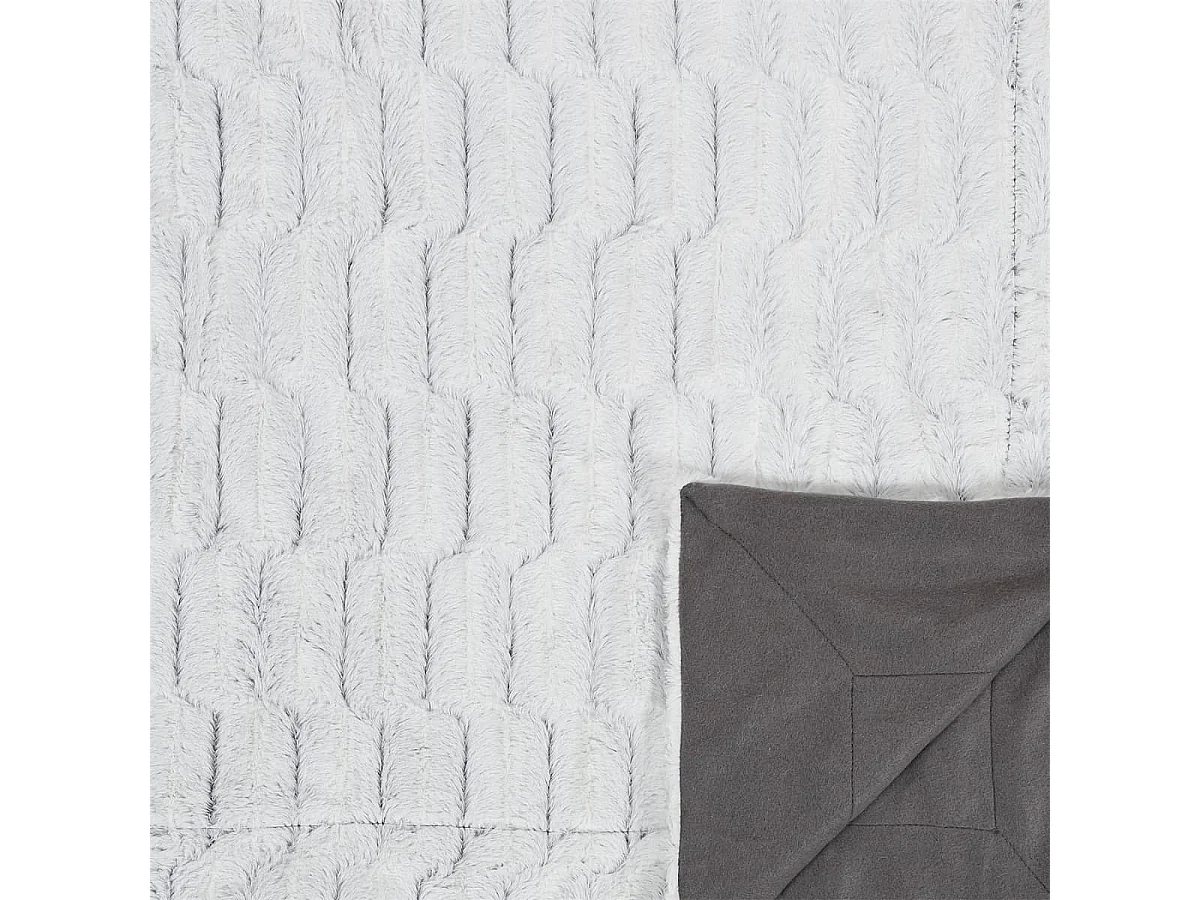 Plaid Ultra Doux 140x200cm Texturé Gris Clair - MERMOZ