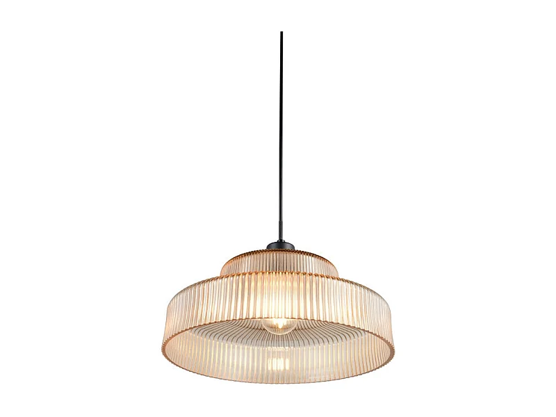 Suspension vintage en verre strié Abella