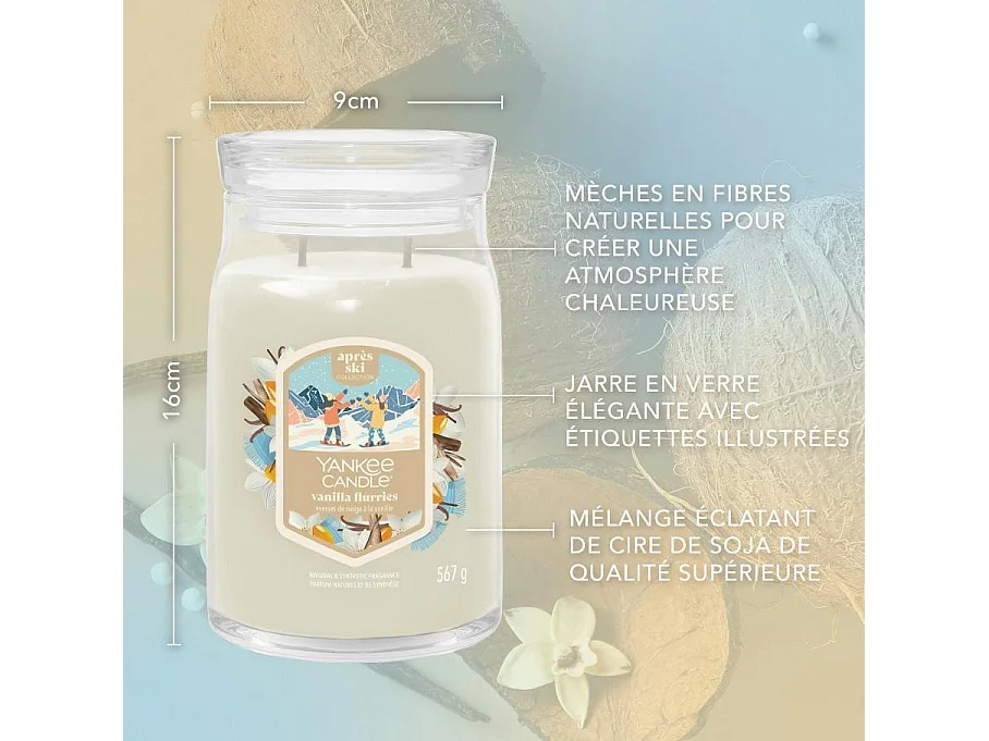 Grande bougie Averses de neige à la vanille