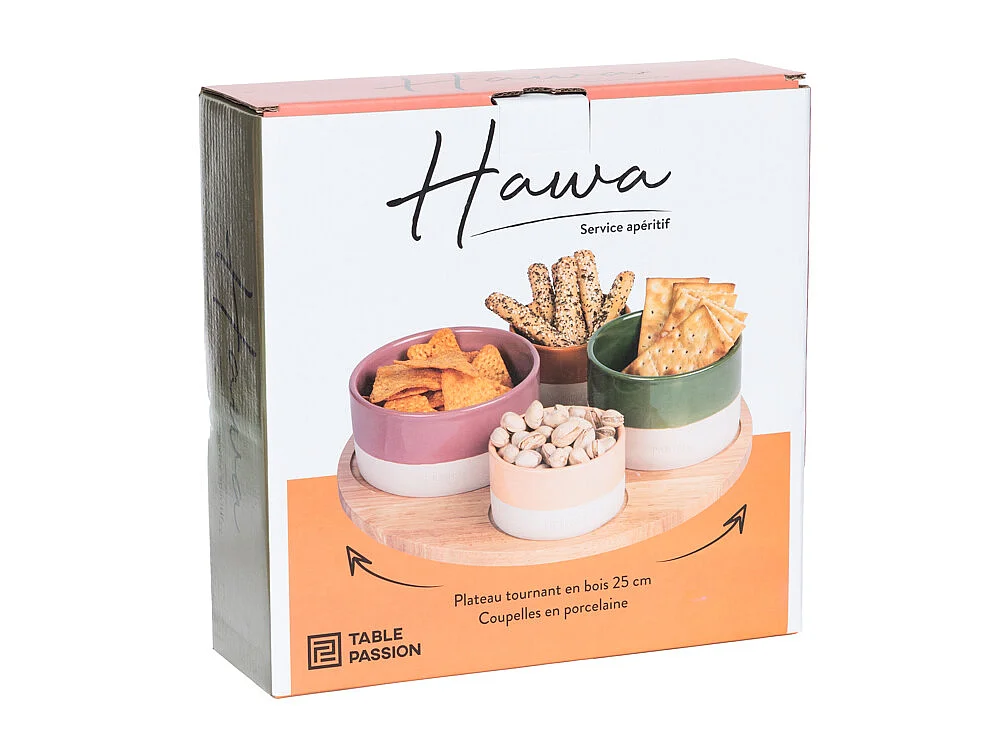 Service apéritif 4 pièces Hawa 30 cm