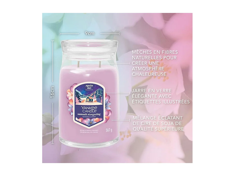 Grande bougie Nuit étoilée au sommet