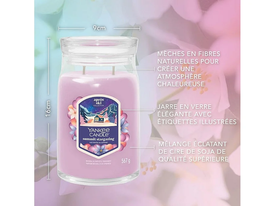 Grande bougie Nuit étoilée au sommet