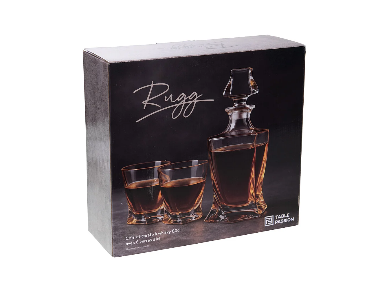 Coffret carafe avec 6 verres Rugg