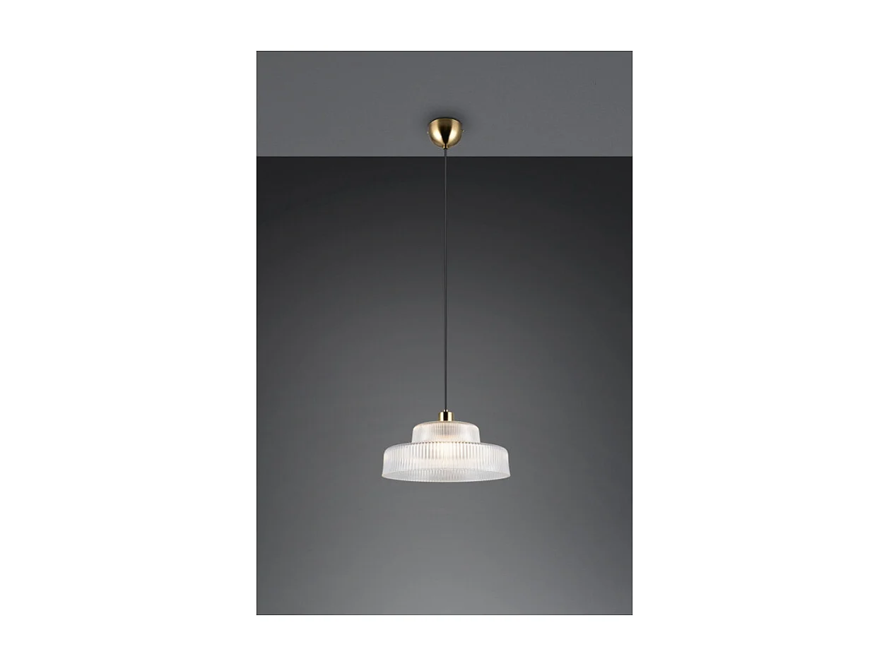 Suspension vintage en verre strié Abella