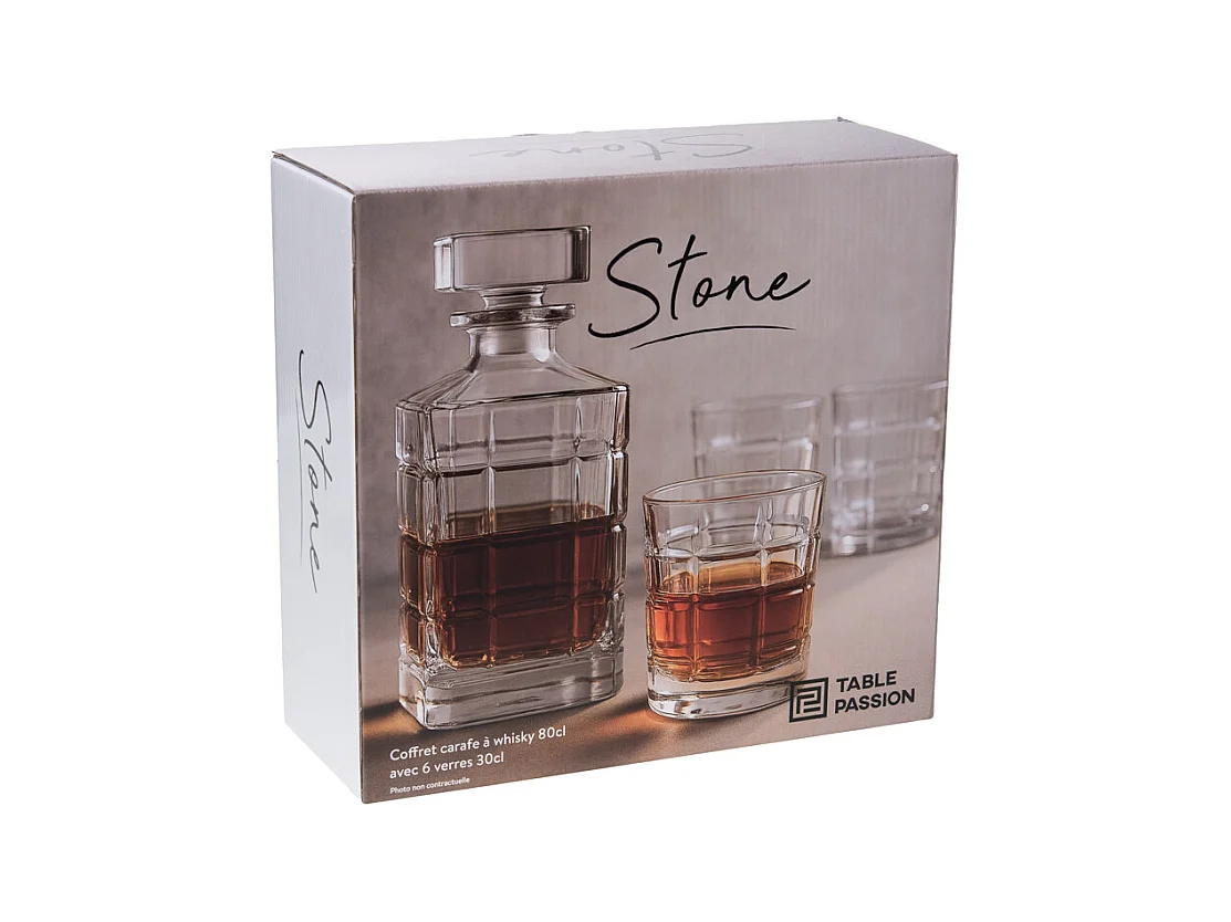 Coffret carafe avec 6 verres Stone
