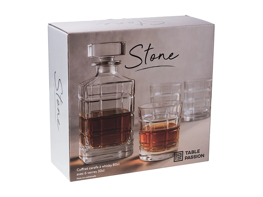 Coffret carafe avec 6 verres Stone