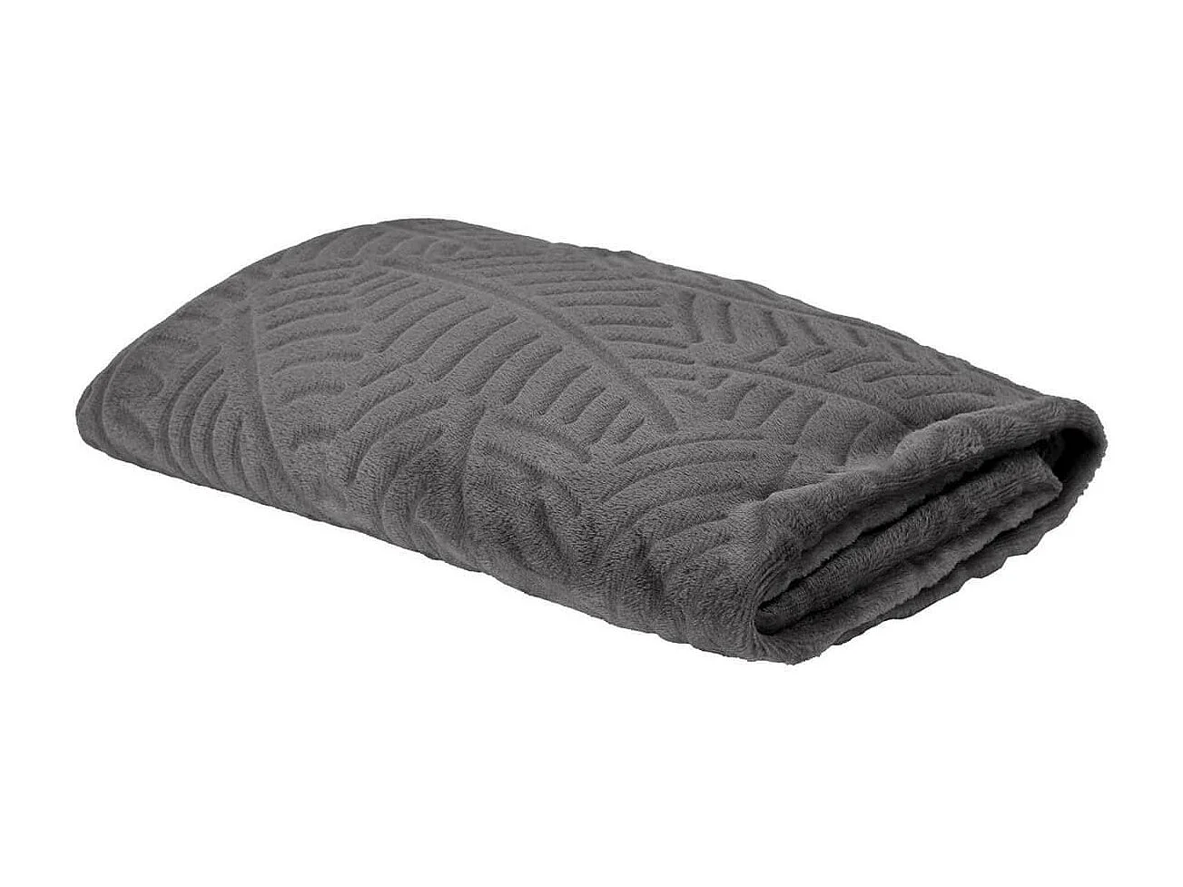 Plaid Gris Foncé Flanelle Embossé 120x150cm - ISLOV