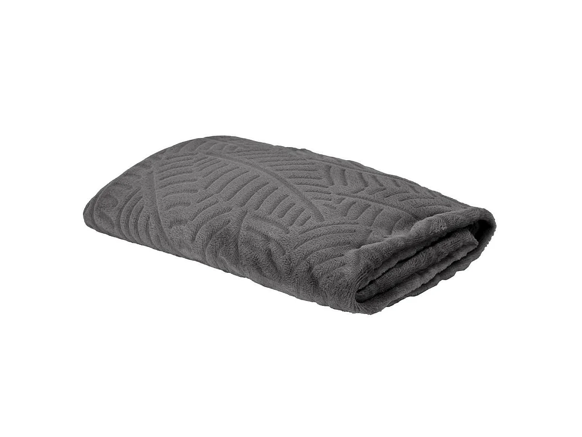Plaid Gris Foncé Flanelle Embossé 120x150cm - ISLOV