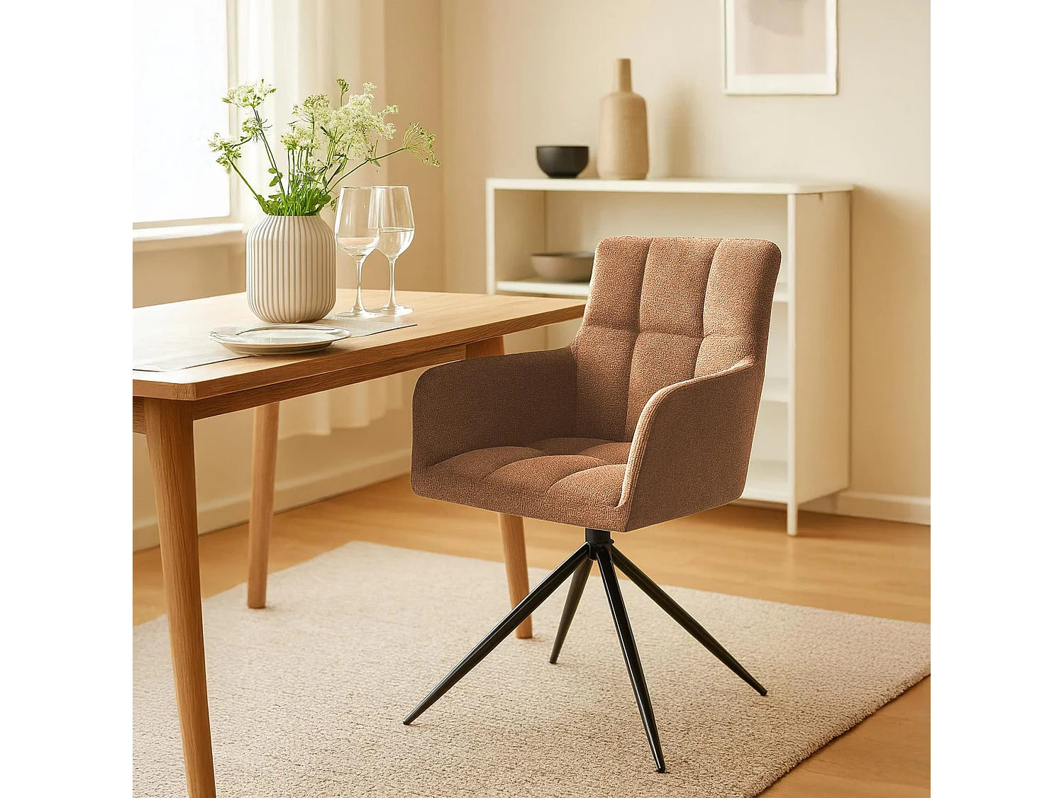 chaises avec accoudoirs - Tissu - Orange - Jonah