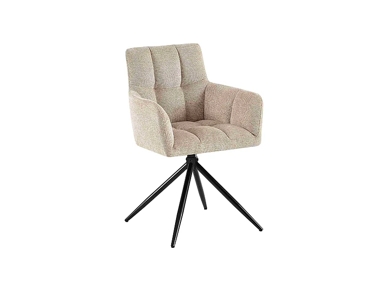 chaises avec accoudoirs - Tissu - Marron clair - Jonah