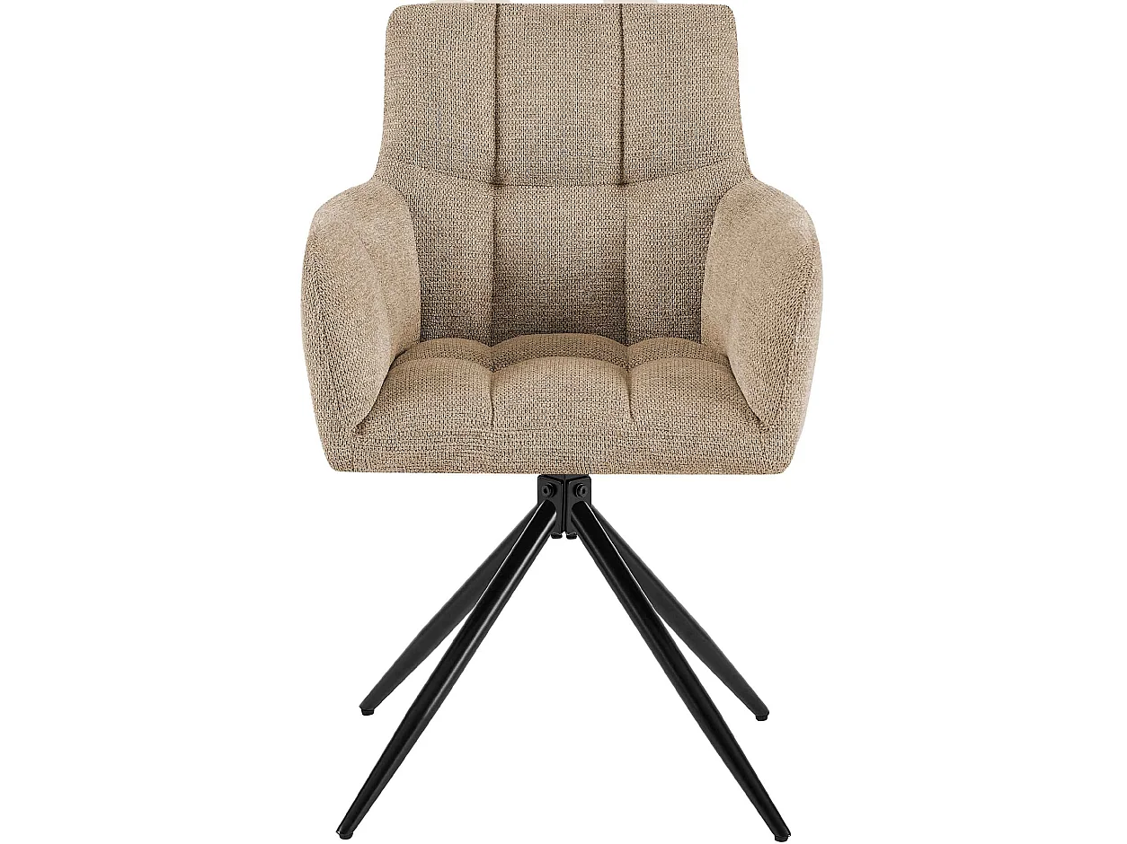 chaises avec accoudoirs - Tissu - Marron clair - Jonah