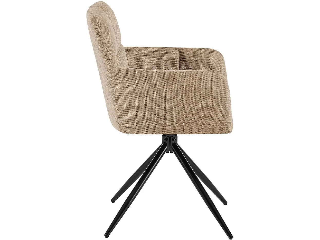 chaises avec accoudoirs - Tissu - Marron clair - Jonah