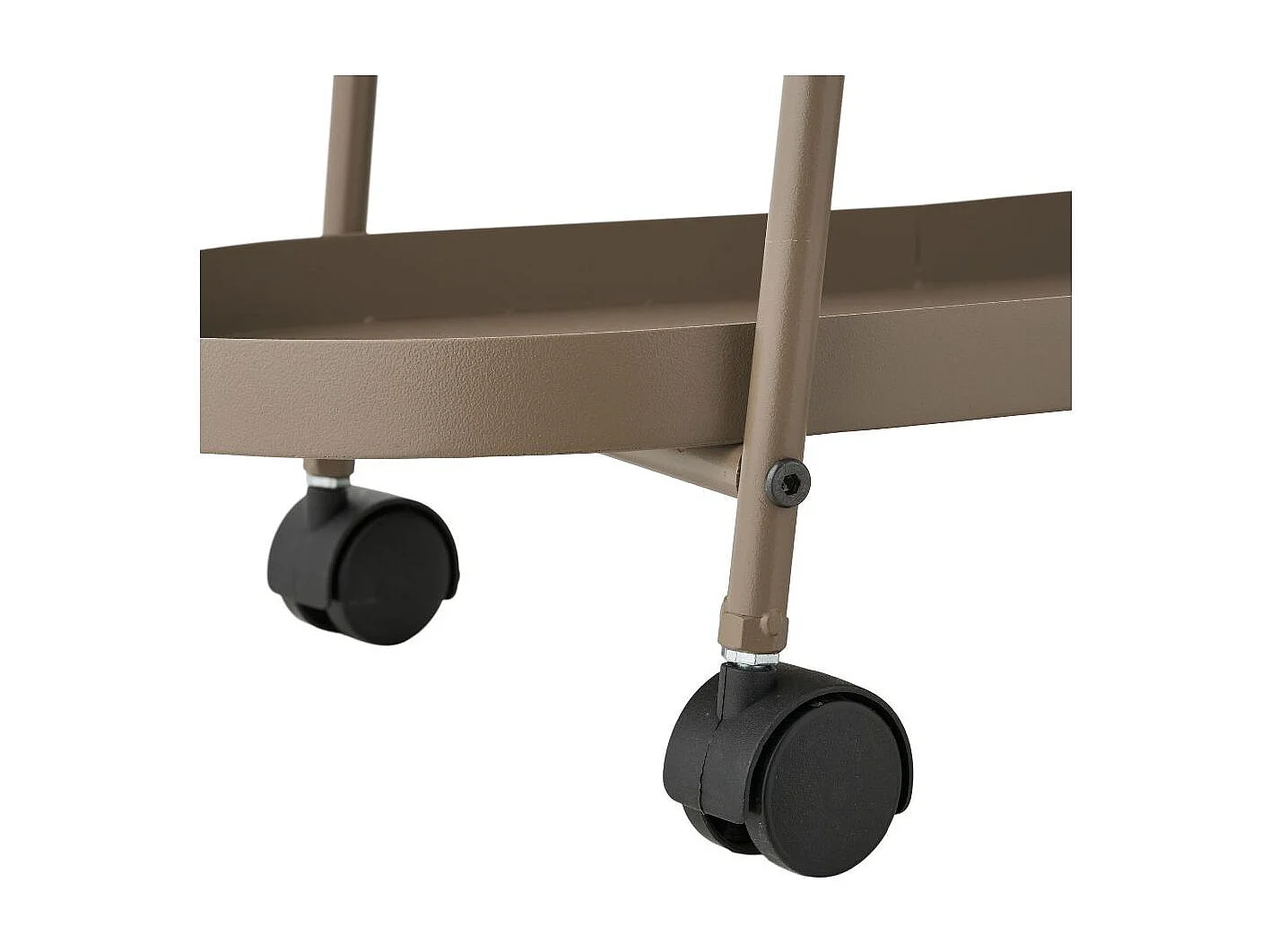 Laila Küchenmöbel auf Rollen Barwagen 2 Ablagen braun.