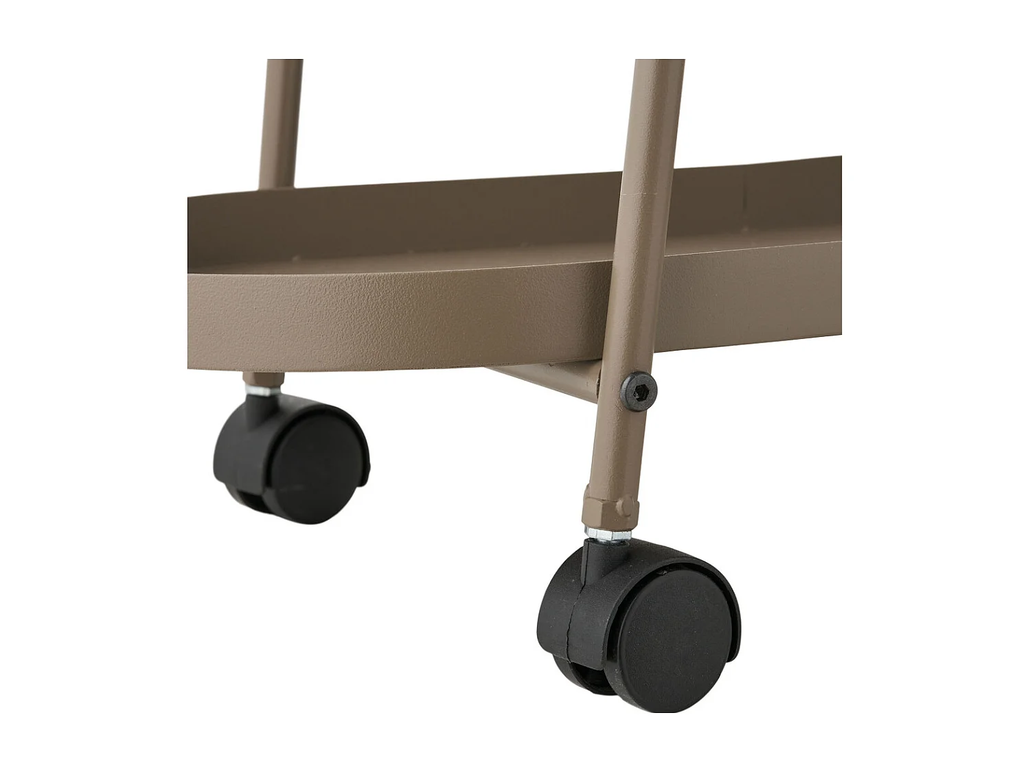 Laila Küchenmöbel auf Rollen Barwagen 2 Ablagen braun.