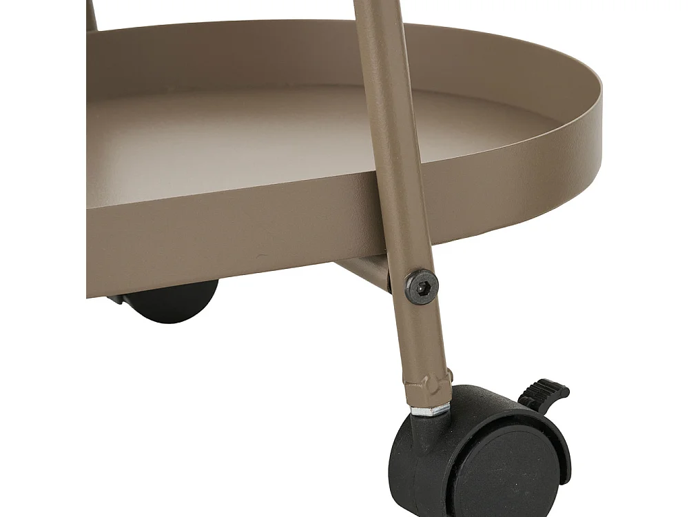 Laila Küchenmöbel auf Rollen Barwagen 2 Ablagen braun.