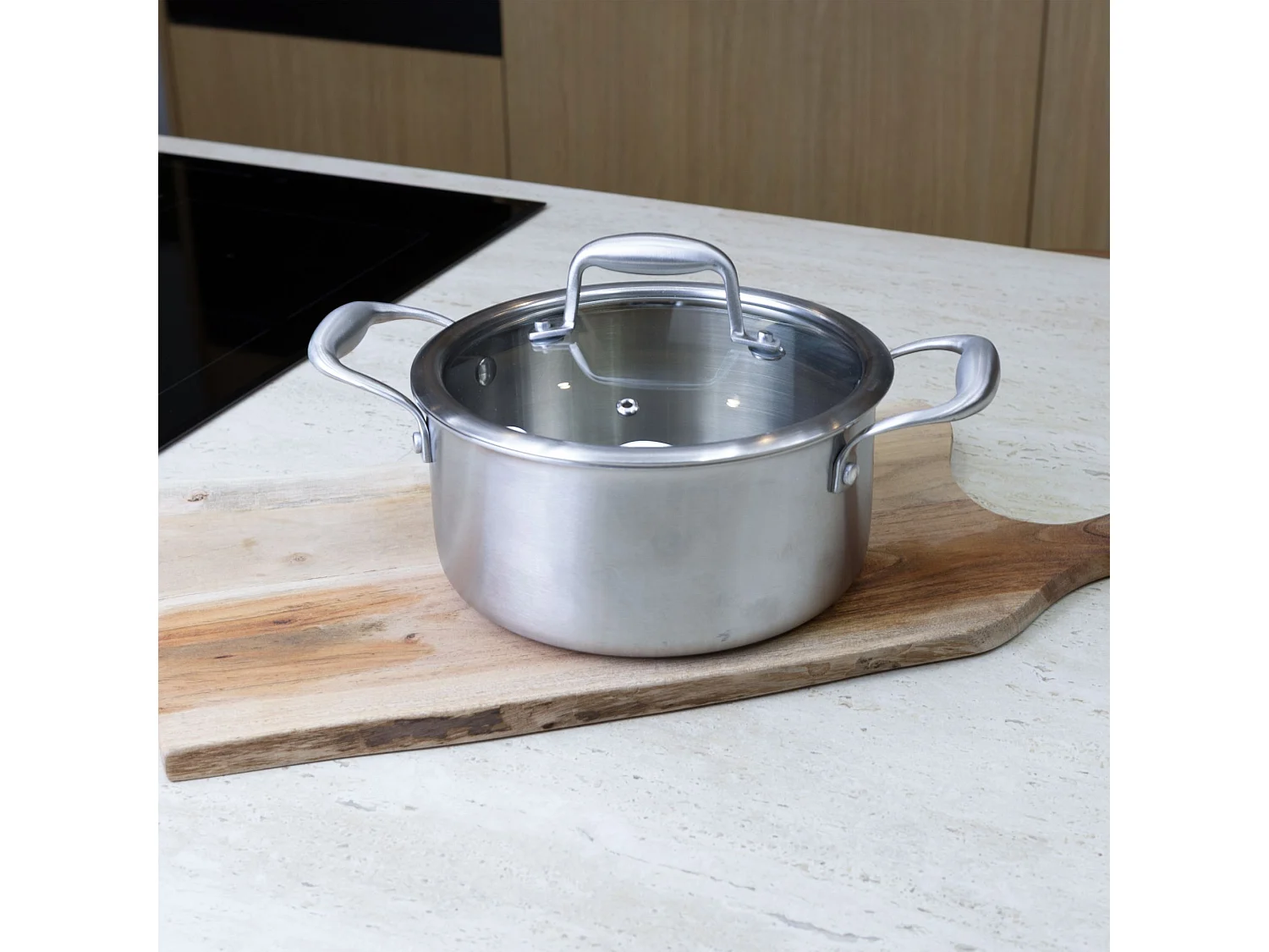 Menastyl - Faitout Trinox 20cm En Acier Inoxydable Avec Couvercle