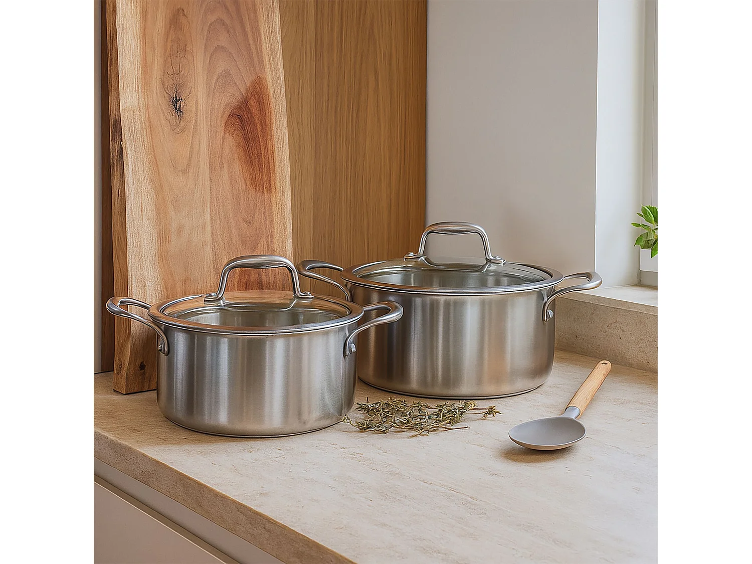 Menastyl - Faitout Trinox 20cm En Acier Inoxydable Avec Couvercle