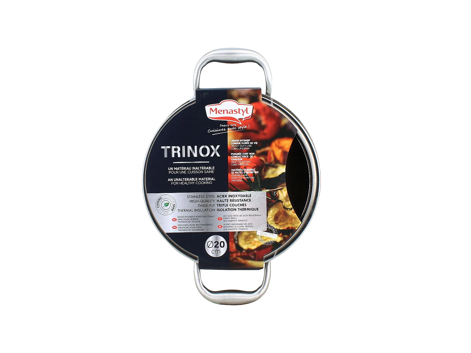 Menastyl - Faitout Trinox 20cm En Acier Inoxydable Avec Couvercle