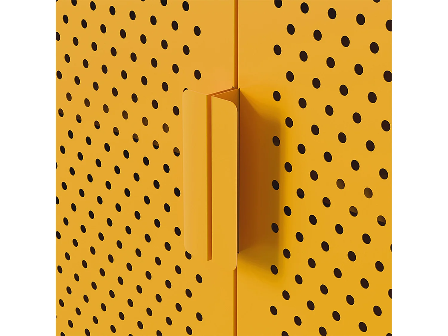 Buffet moderne 2 portes L100 cm en métal jaune