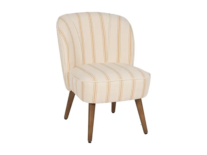 Fauteuil rayures miel bois hévéa confort ELYSORA