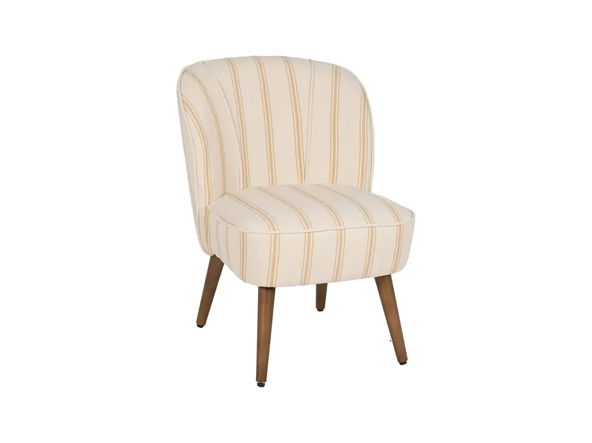 Fauteuil rayures miel bois hévéa confort ELYSORA