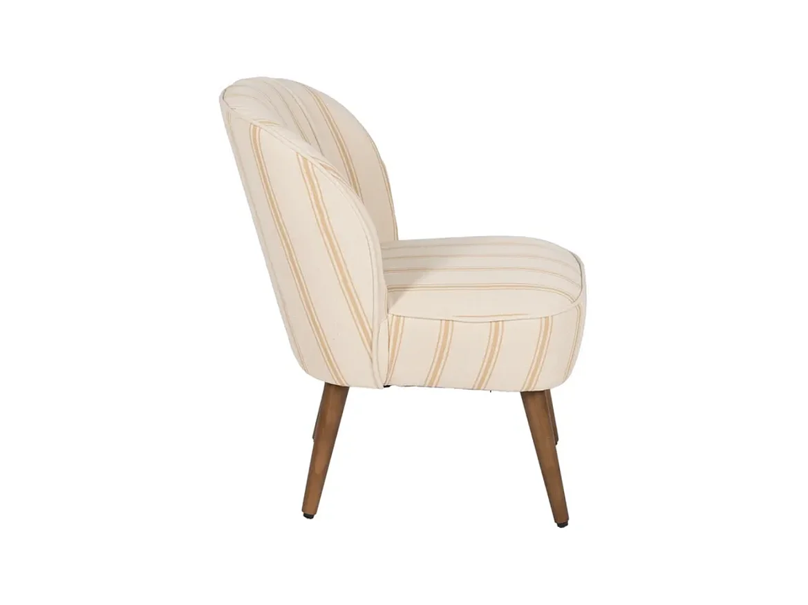 Fauteuil rayures miel bois hévéa confort ELYSORA