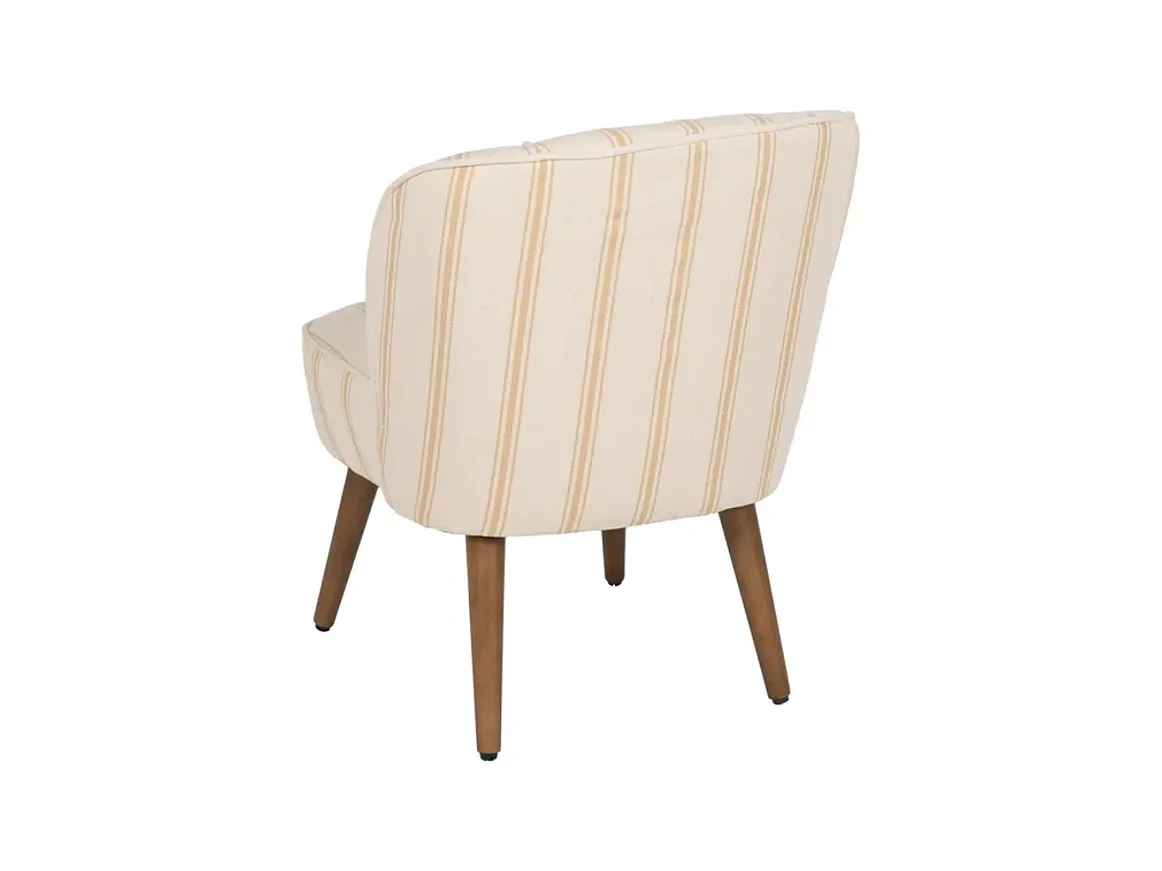 Fauteuil rayures miel bois hévéa confort ELYSORA