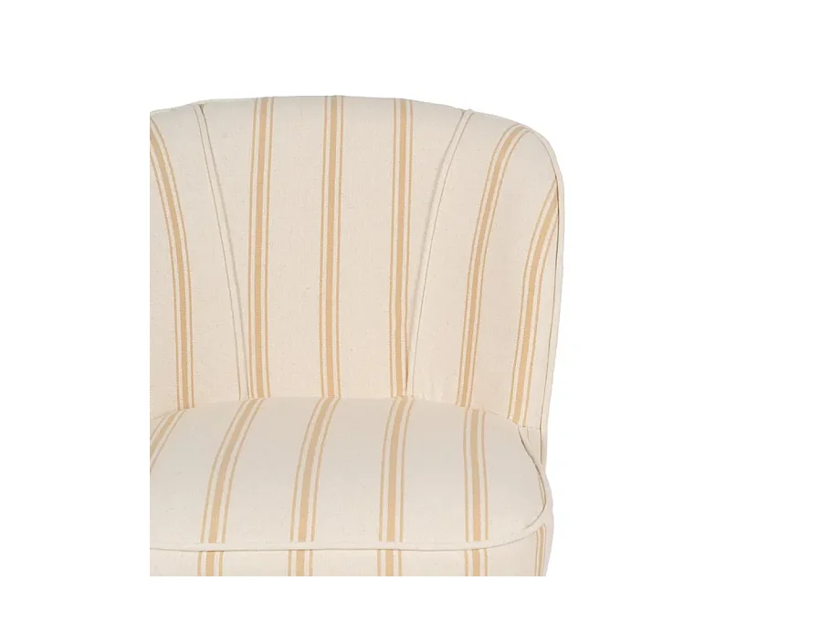 Fauteuil rayures miel bois hévéa confort ELYSORA