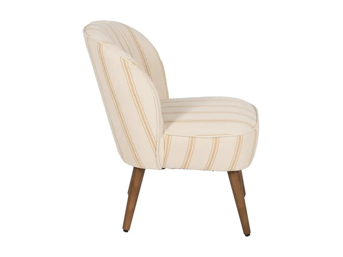 Fauteuil rayures miel bois hévéa confort ELYSORA