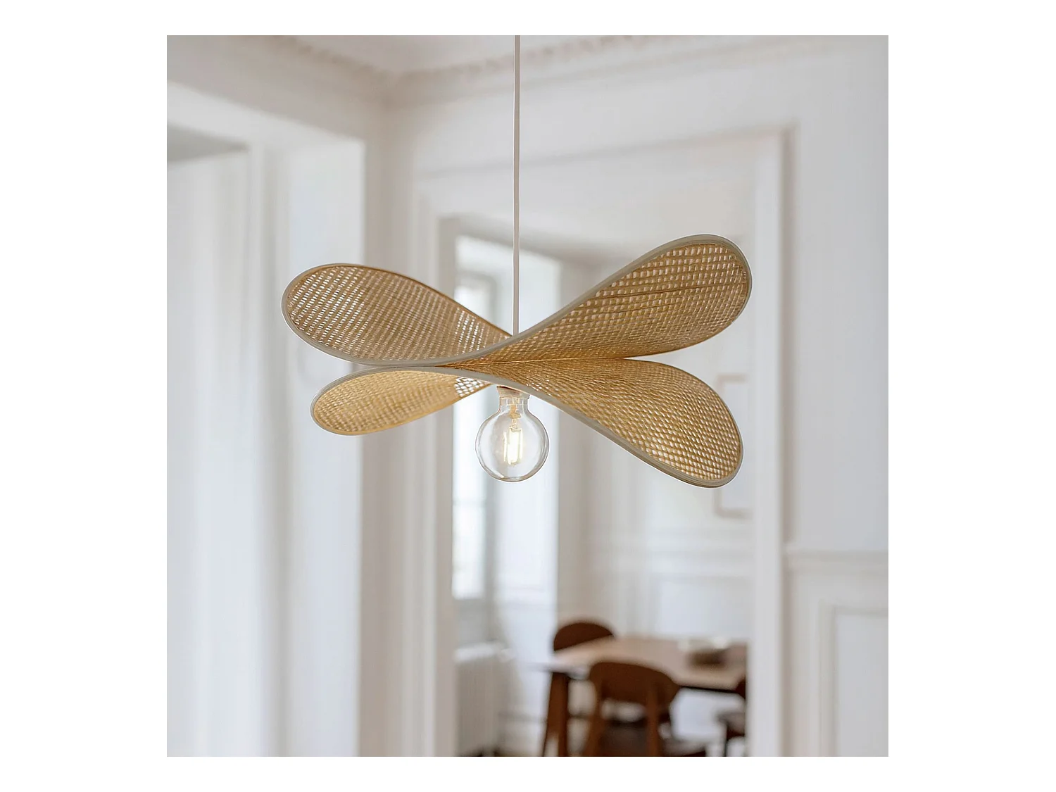 Now's Home - Suspension En Bambou Naturel 60x50x25cm Luciole