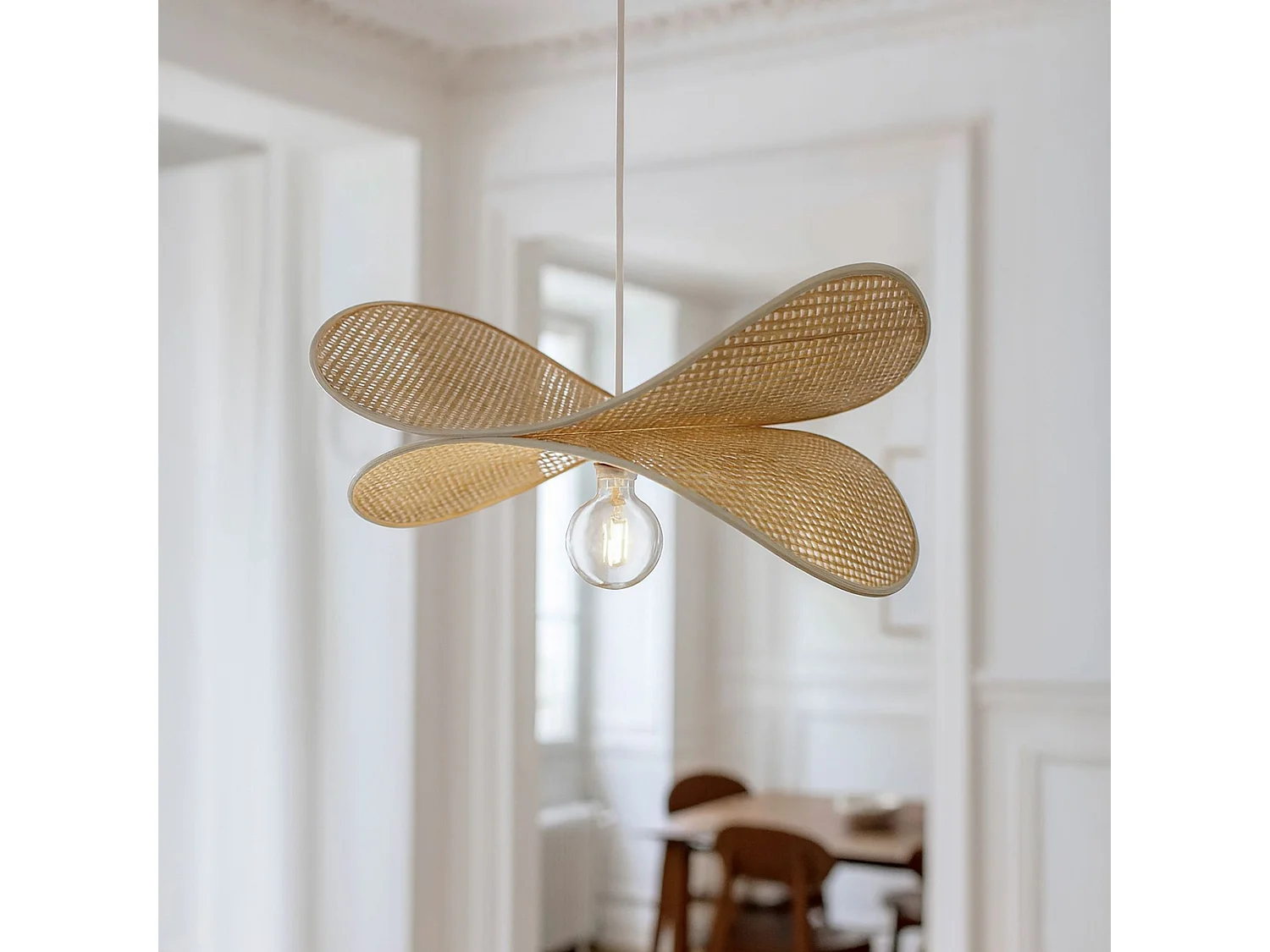 Now's Home - Suspension En Bambou Naturel 60x50x25cm Luciole