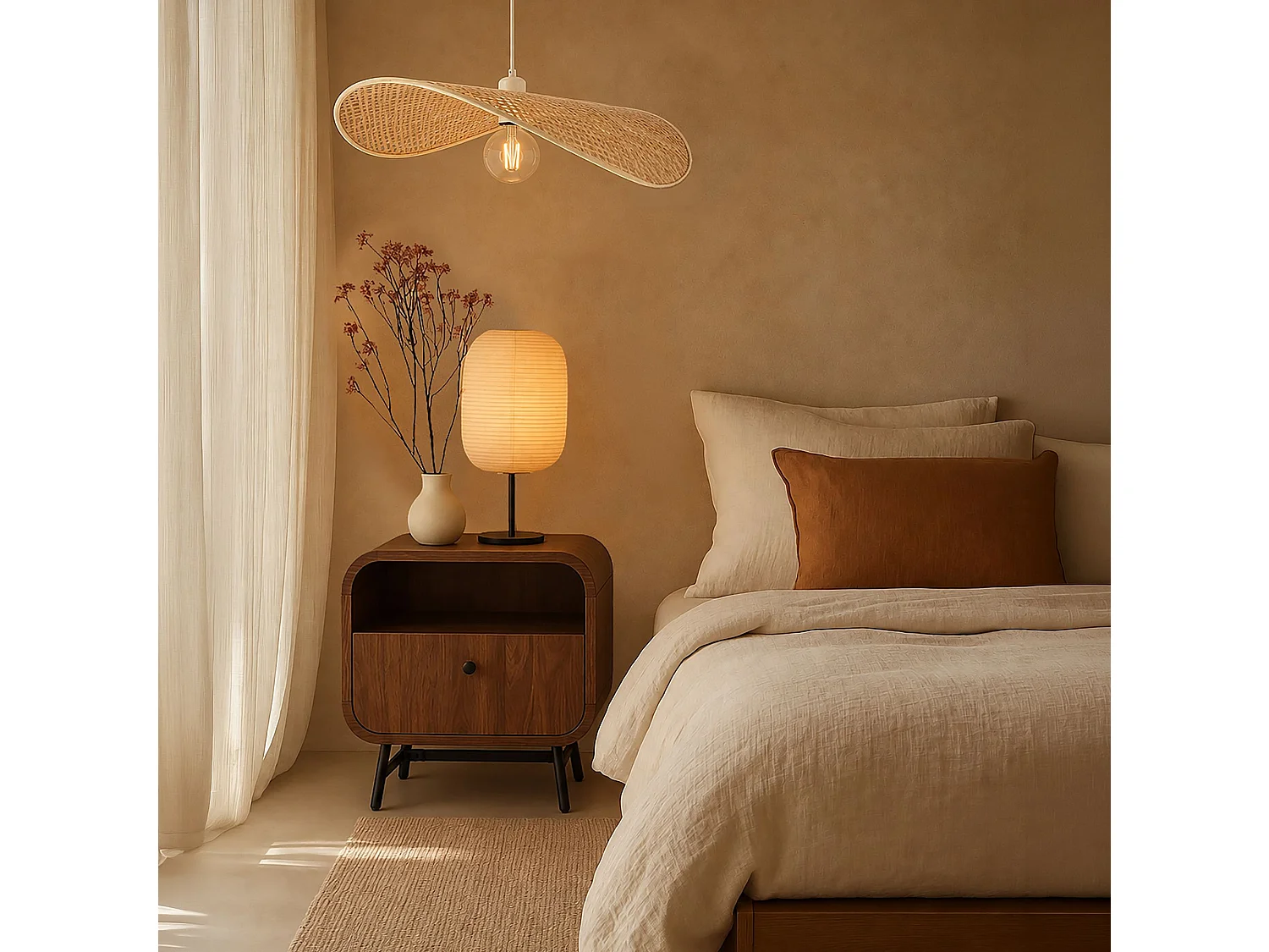 Now's Home - Suspension En Bambou Naturel 60x50x25cm Solea
