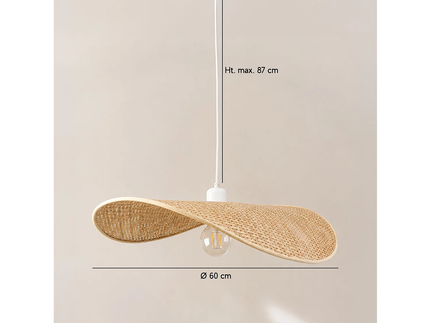 Now's Home - Suspension En Bambou Naturel 60x50x25cm Solea