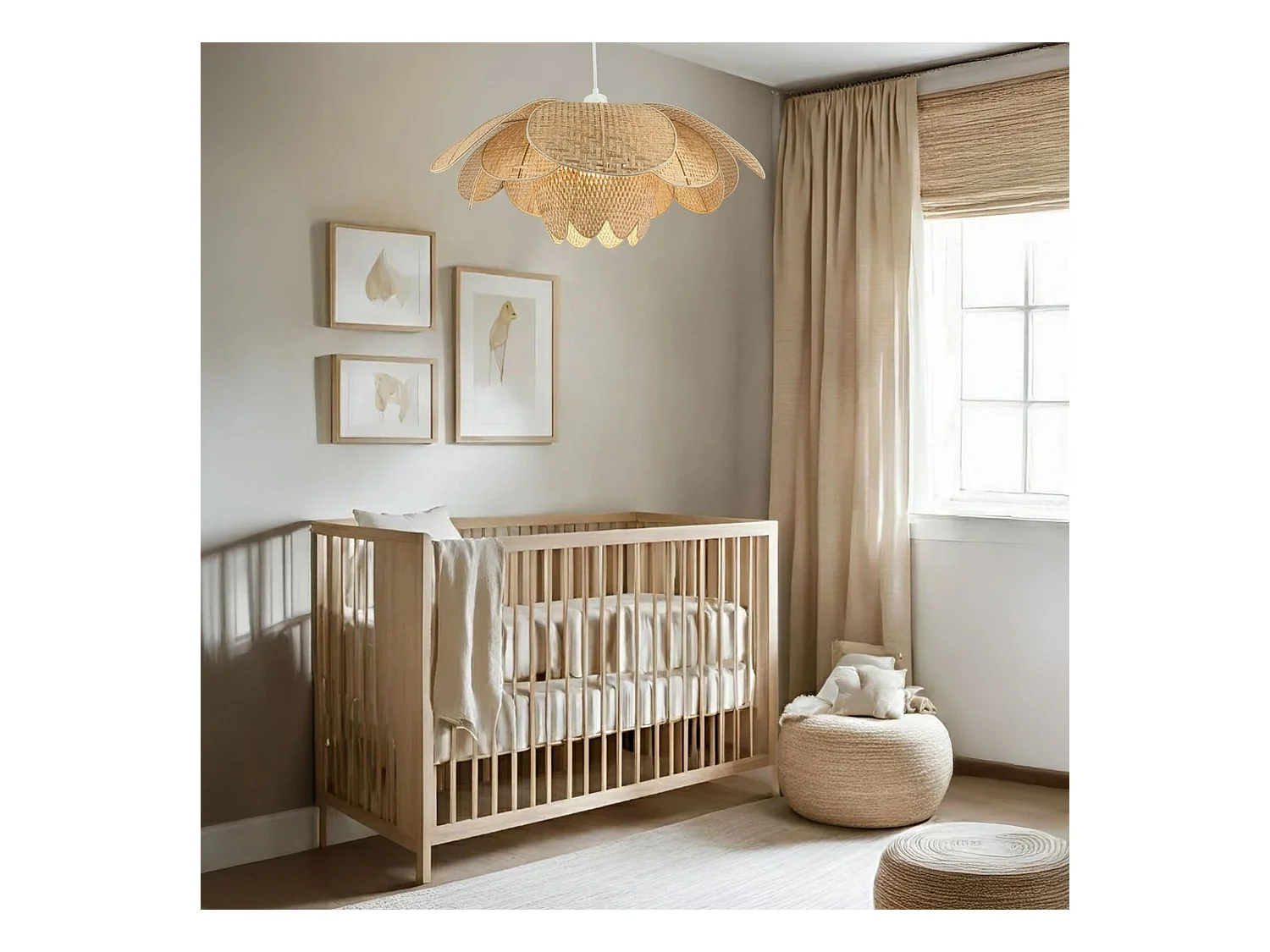 Now's Home - Suspension En Bambou Naturel 67x67x24cm Peonia