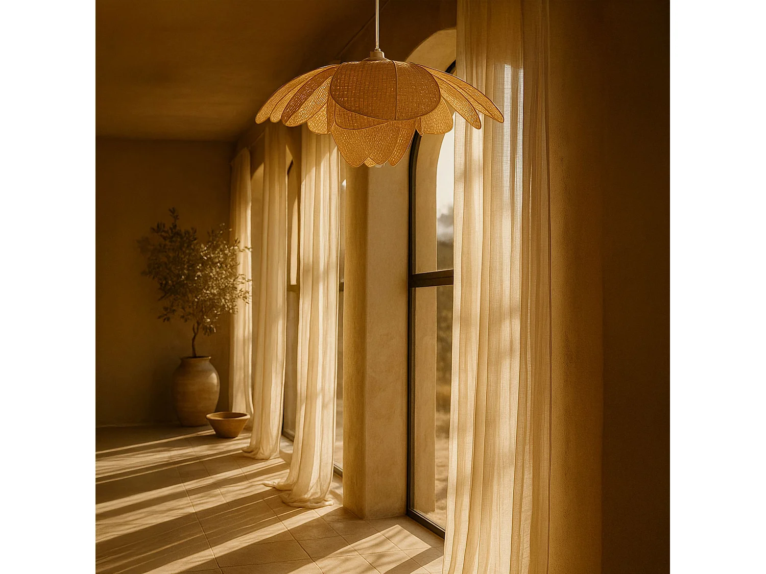 Now's Home - Suspension En Bambou Naturel Luciole