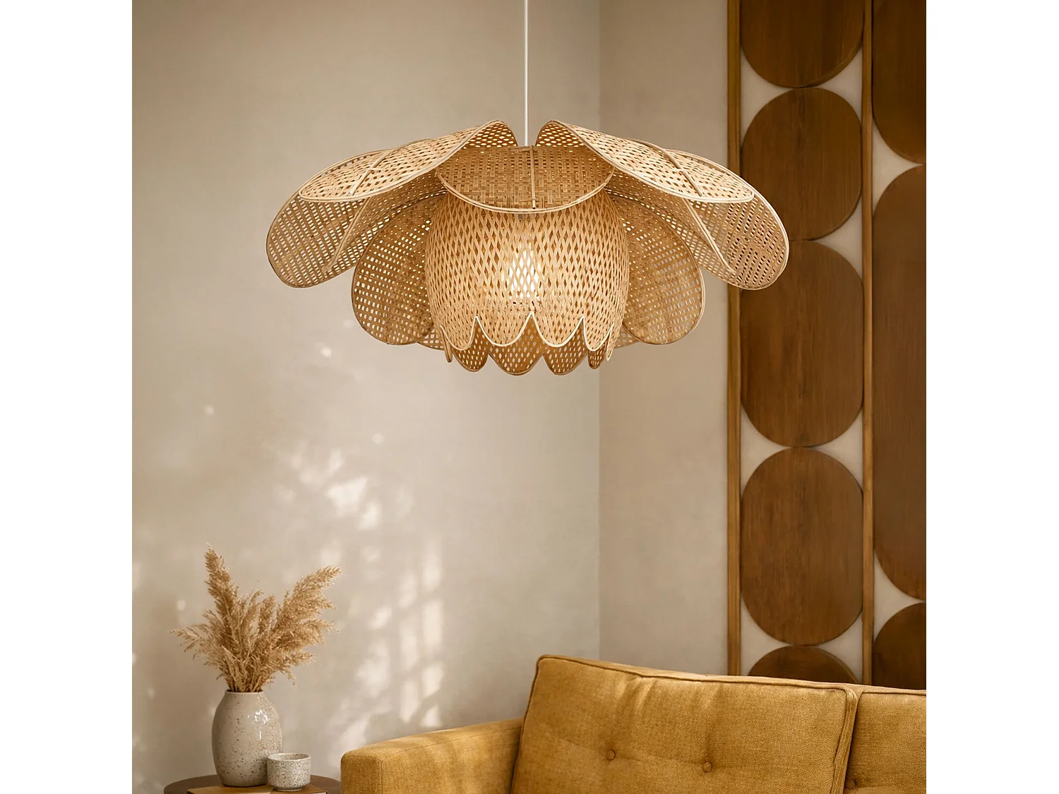 Now's Home - Suspension En Bambou Naturel Luciole