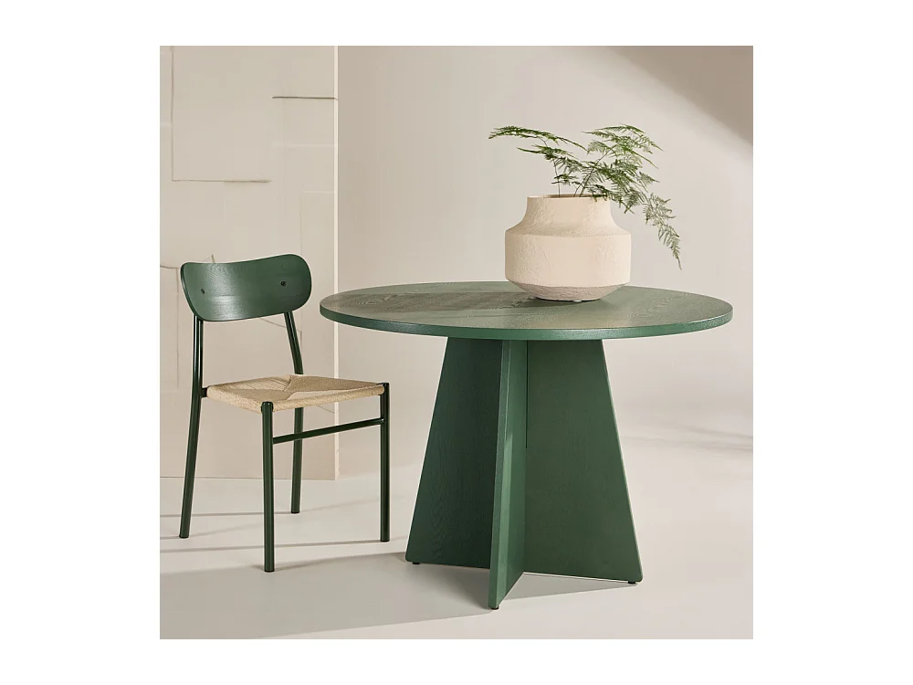 Table à Manger Ronde "Bootcut" 110cm Vert