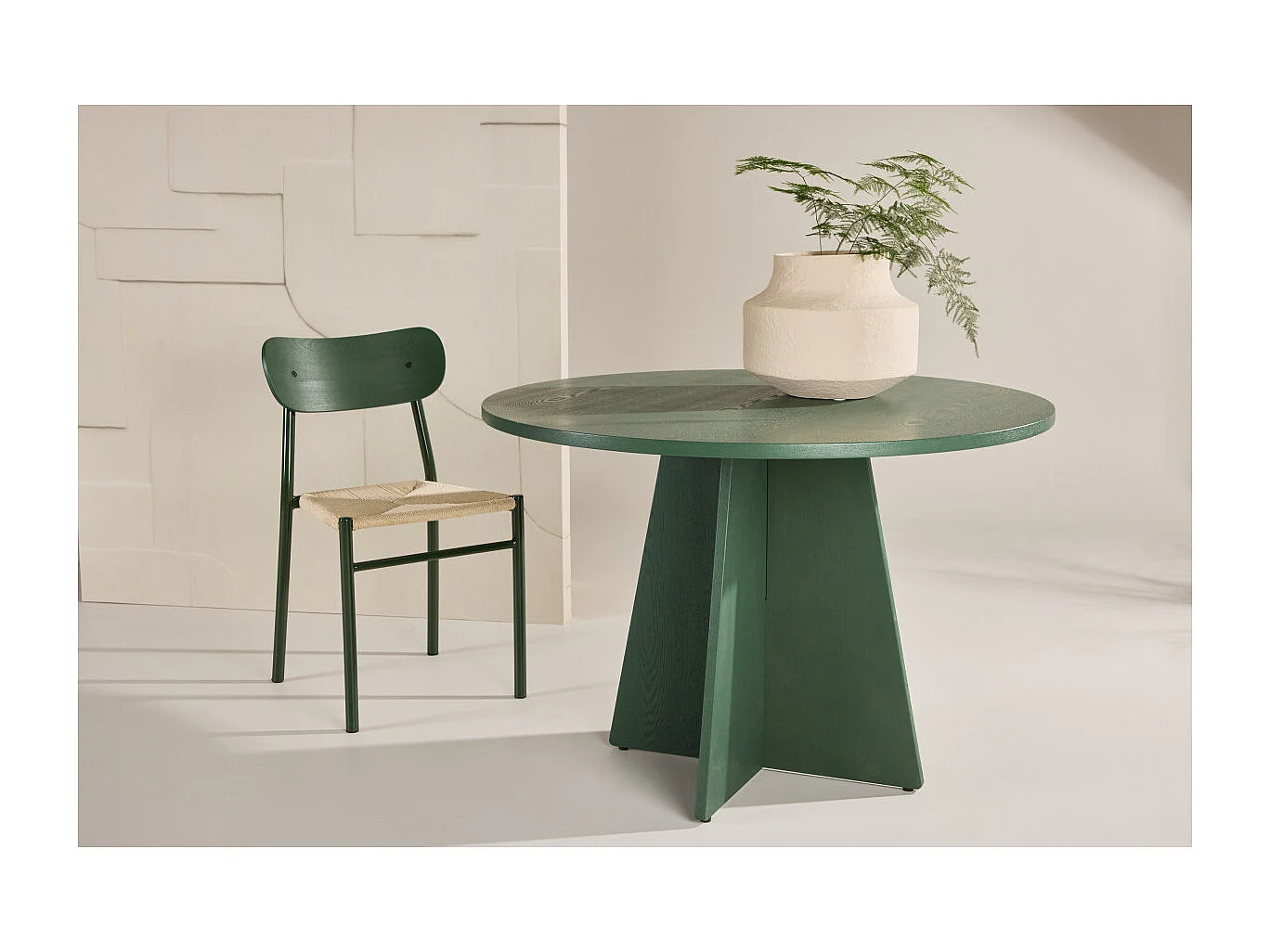 Table à Manger Ronde "Bootcut" 110cm Vert