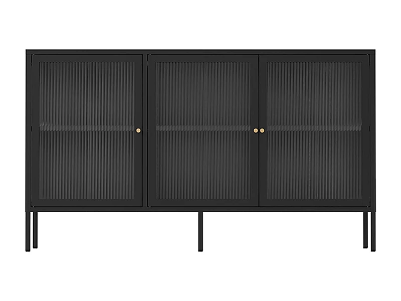Buffet moderne 3 portes L140 cm en métal noir