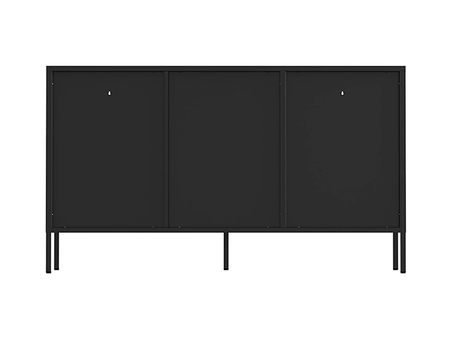 Buffet moderne 3 portes L140 cm en métal noir