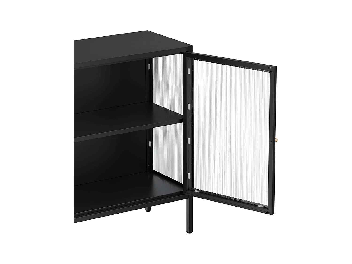 Buffet moderne 3 portes L140 cm en métal noir