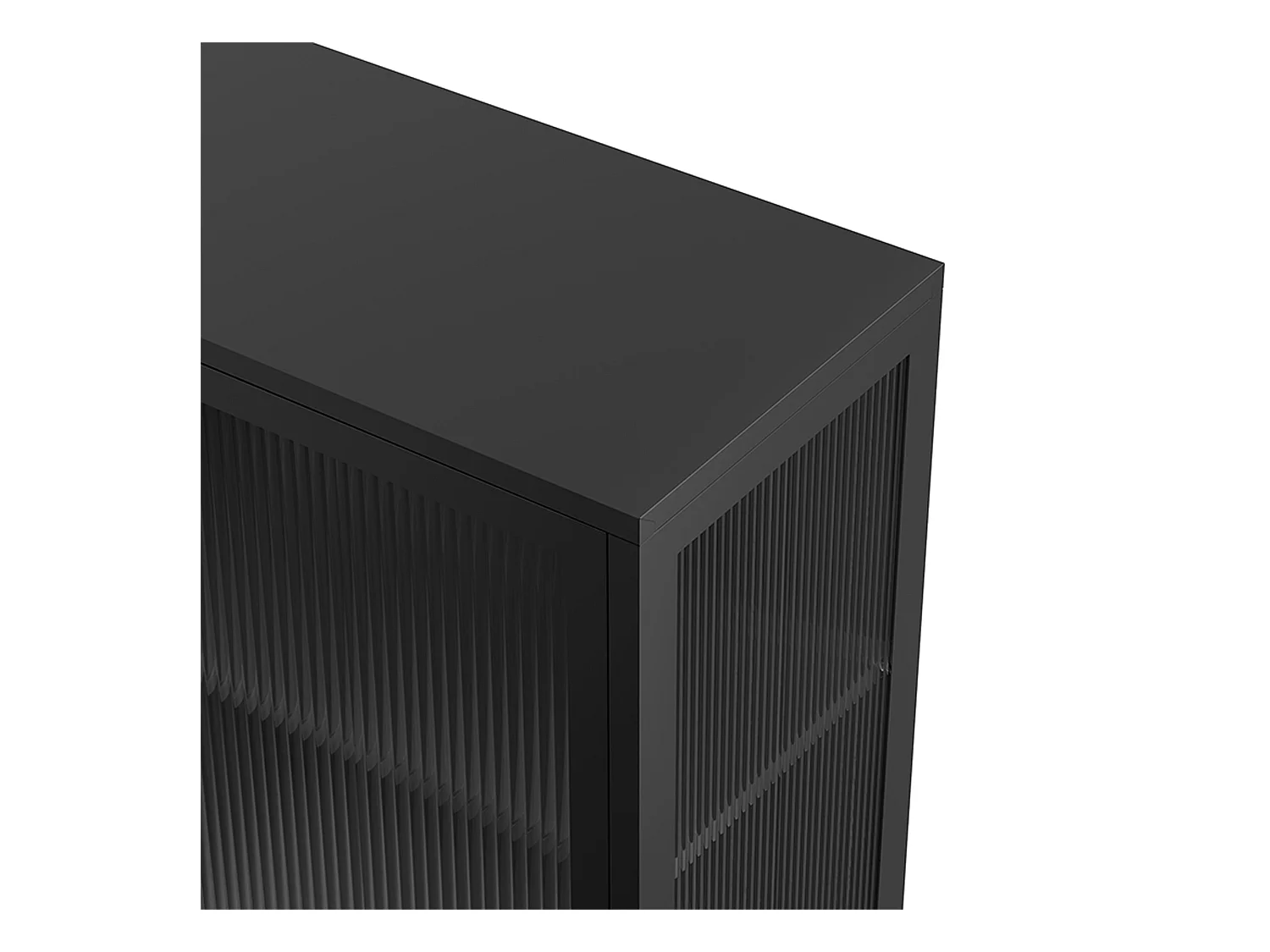 Buffet moderne 3 portes L140 cm en métal noir