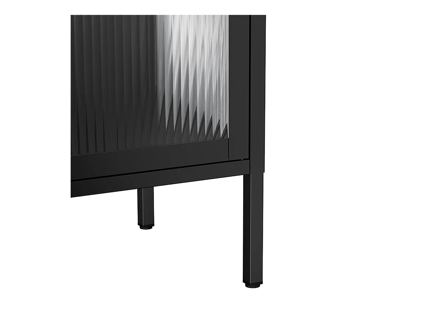 Buffet moderne 3 portes L140 cm en métal noir
