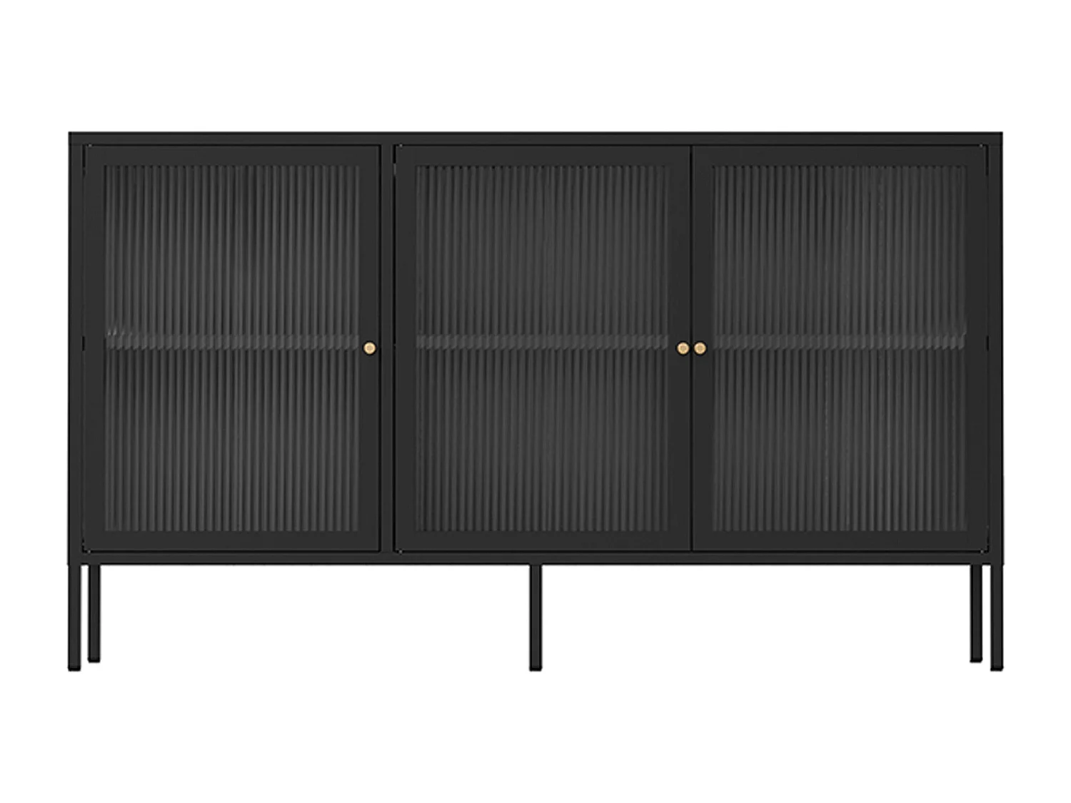 Buffet moderne 3 portes L140 cm en métal noir