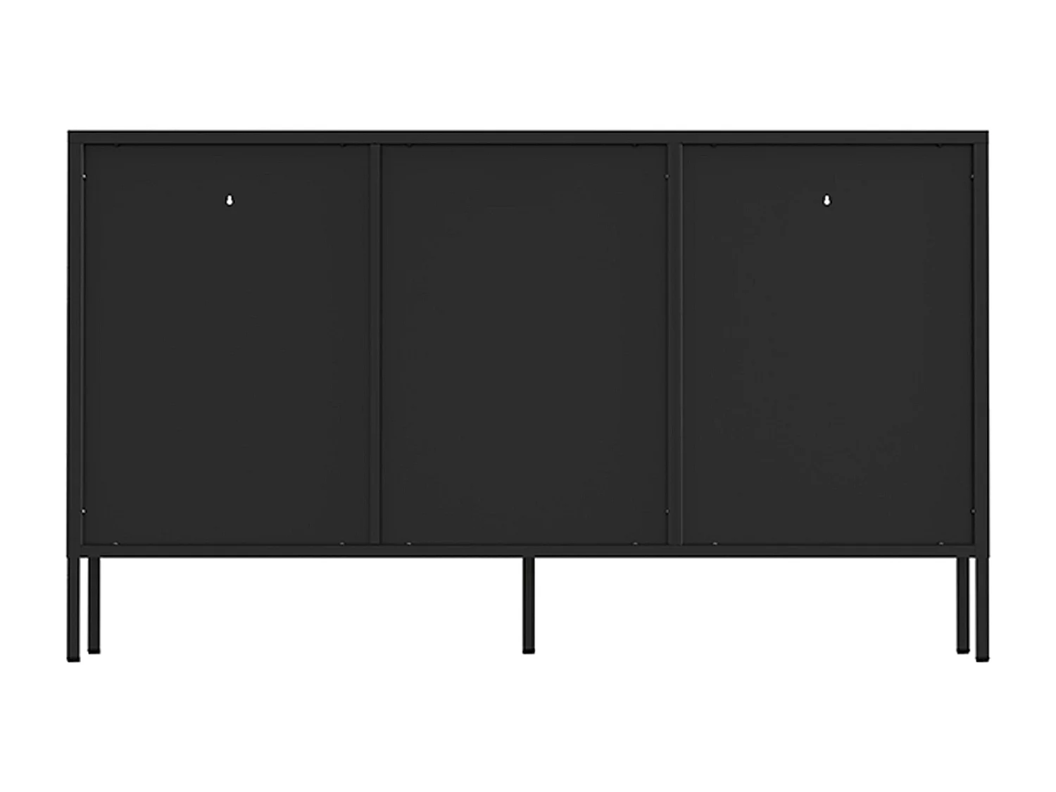 Buffet moderne 3 portes L140 cm en métal noir